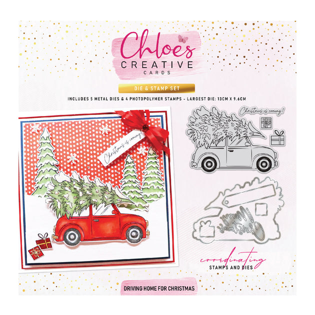 Chloes Creative Cards Die Stamp Set Driving Home for Christmas