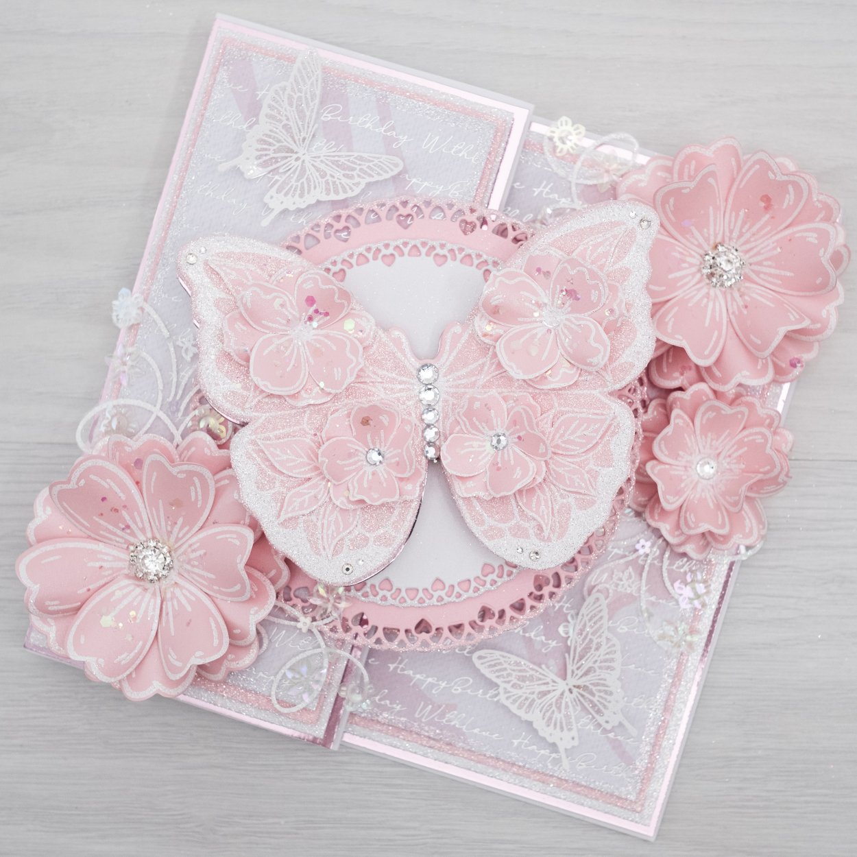 Rose Quartz Grande Floral Butterfly - Beautiful Butterflies Card Tutorial