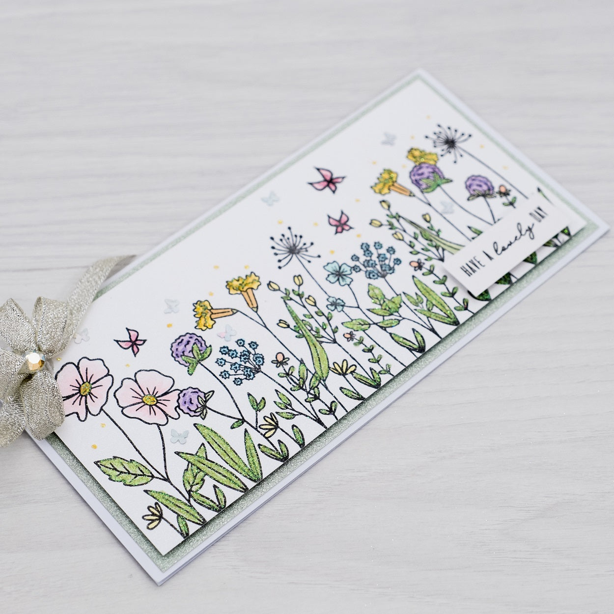 Flower Border - Beautiful Butterflies Card Tutorial