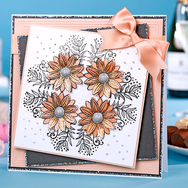 Coral Sunflower Corner Cardmaking Project