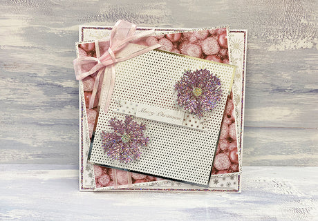 Pink Glitter Snowflake Christmas Card Project