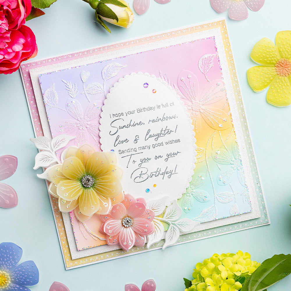 Sunshine and Rainbows - Flower Builder Collection Card Tutorial