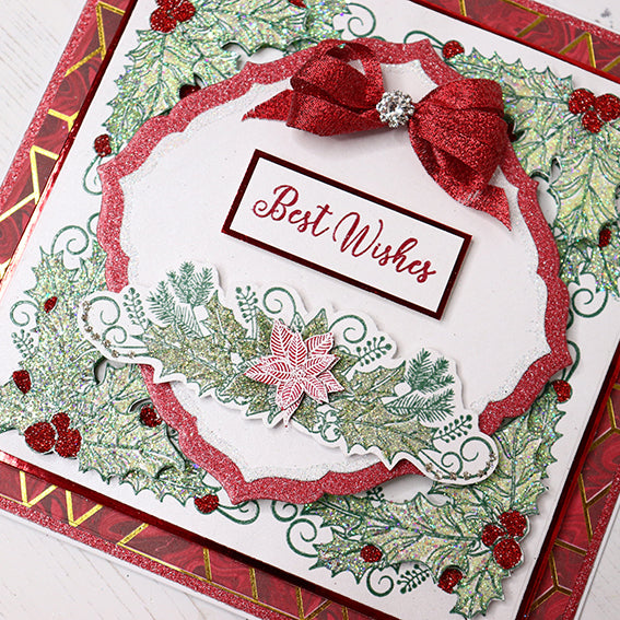 Poinsettia Garland Cardmaking Project by Rebecca Houghton