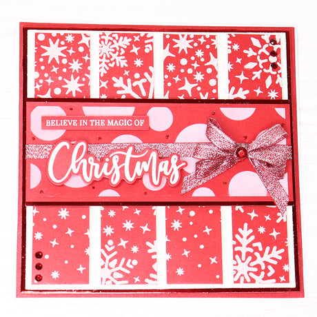 Believe in the Magic of Christmas Stencilled Card by Rebecca Houghton