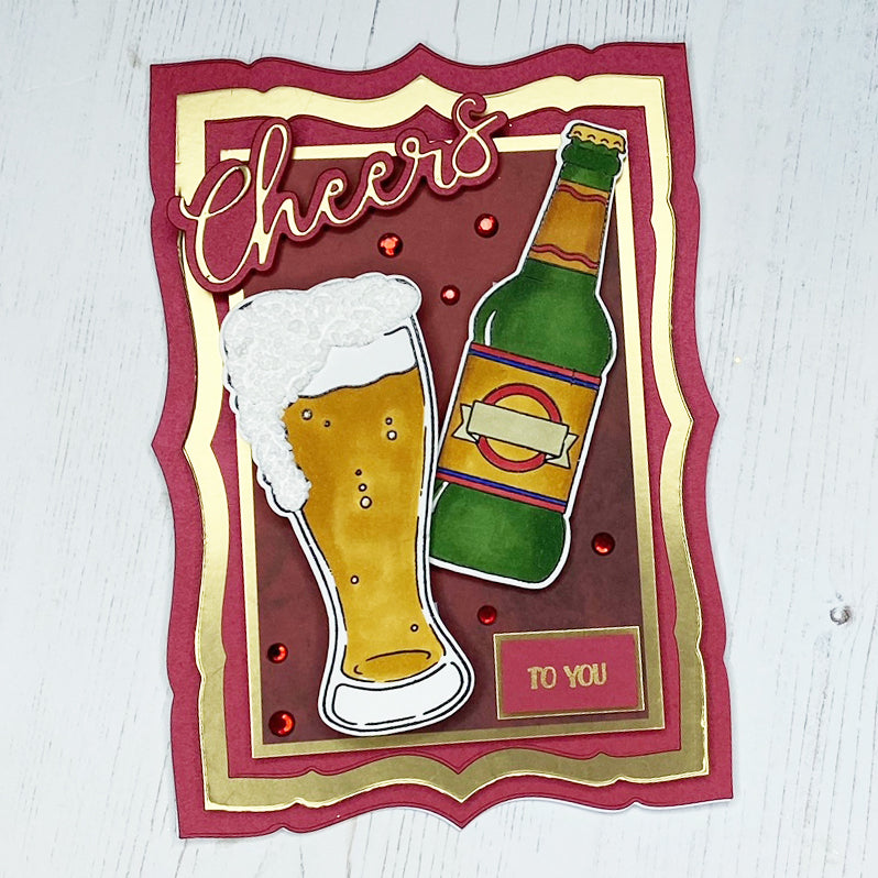 Birthday Beer Die and Stamp Set Cardmaking YouTube Tutorial