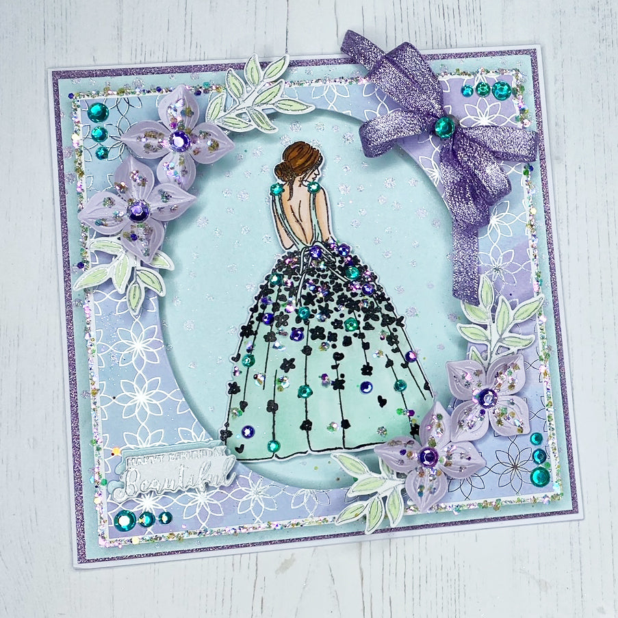 Floral Dress Die and Stamp Set Cardmaking YouTube Tutorial