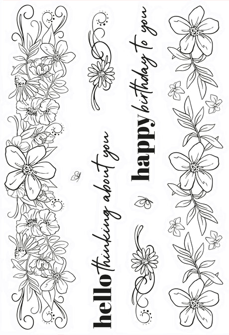 Chloes Creative Cards Photopolymer Stamp Set (A6) - Floral Border