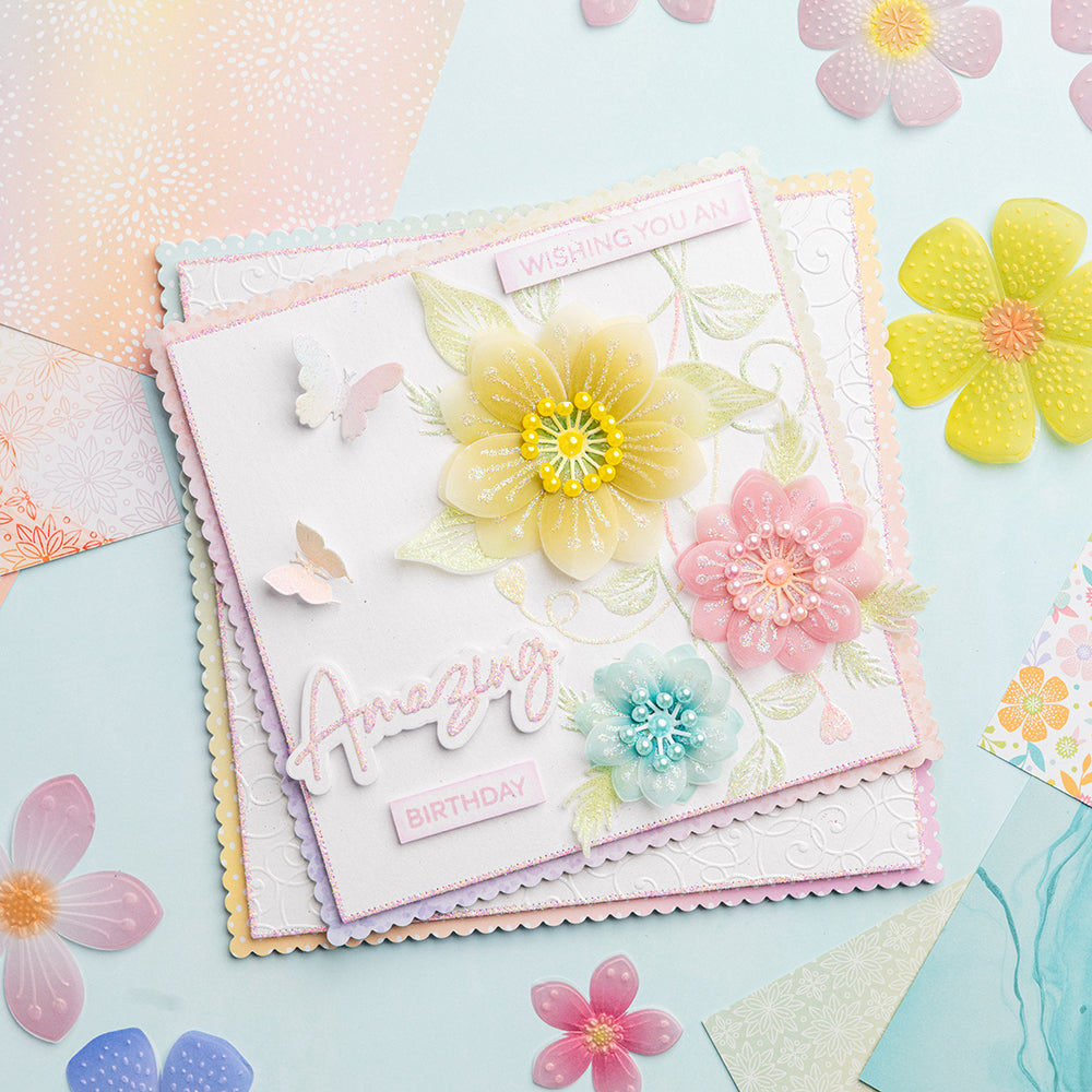 Chloe's Creative Cards Die & Stamp - Amazing, Beautiful, Lovely Sentiment Builder