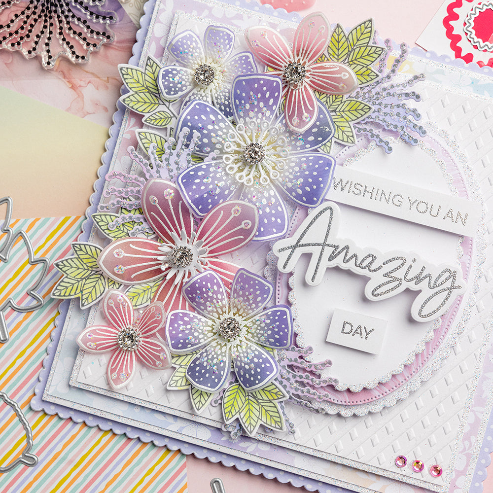 Chloe's Creative Cards Die & Stamp - Amazing, Beautiful, Lovely Sentiment Builder