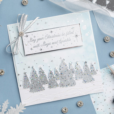 Chloe's Creative Cards Die & Stamp - Winter Wonderland Tree Border