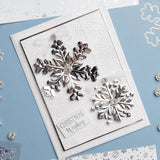 Chloe's Creative Cards 5x7 3D Embossing Folder & Metal Die Set - Crystal Snowflake