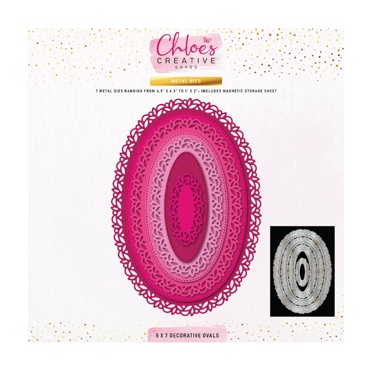 Chloes Creative Cards Metal Die Set - 5x7 Decorative Oval