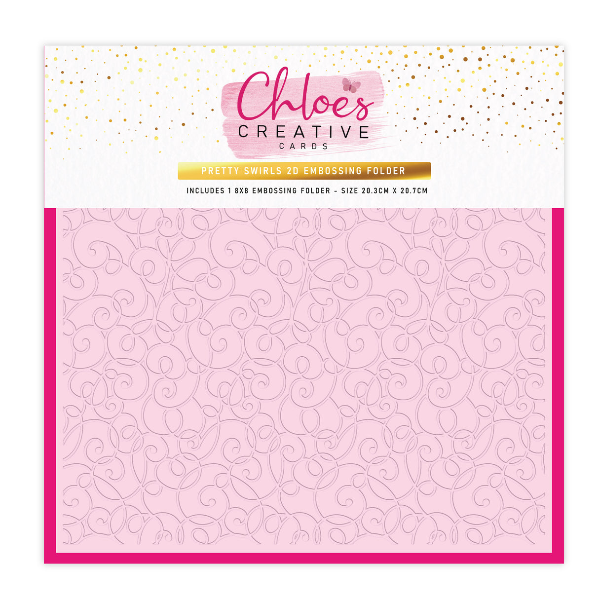 Chloe's Creative Cards -8x8 2D Embossing Folder - Pretty Swirls