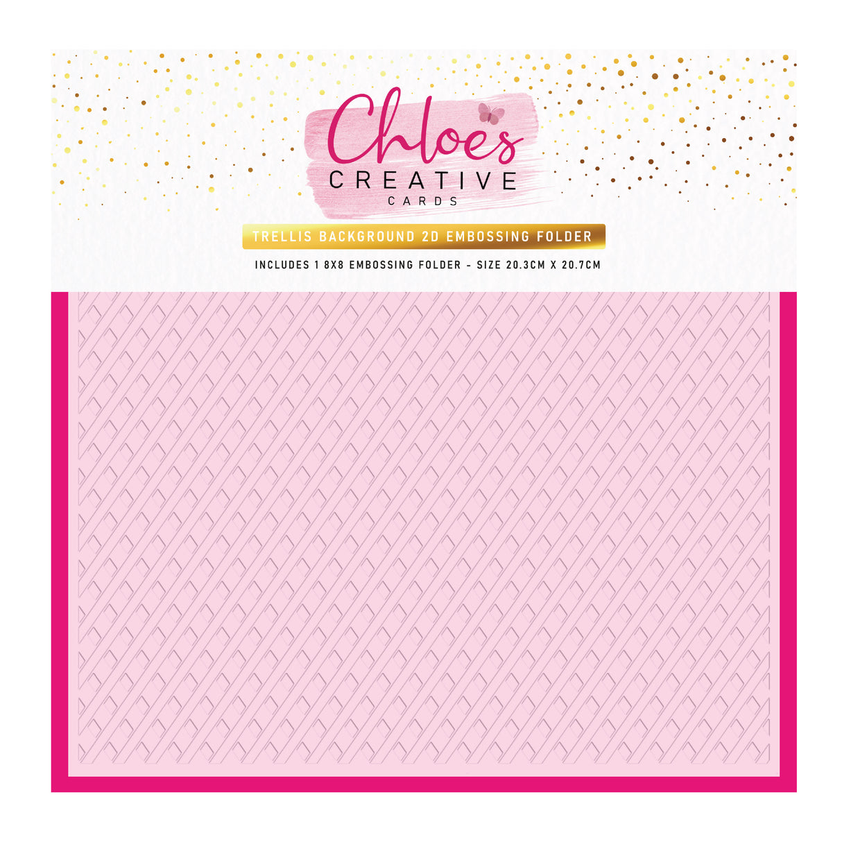 Chloe's Creative Cards - 8x8 2D Embossing Folder - Trellis Background