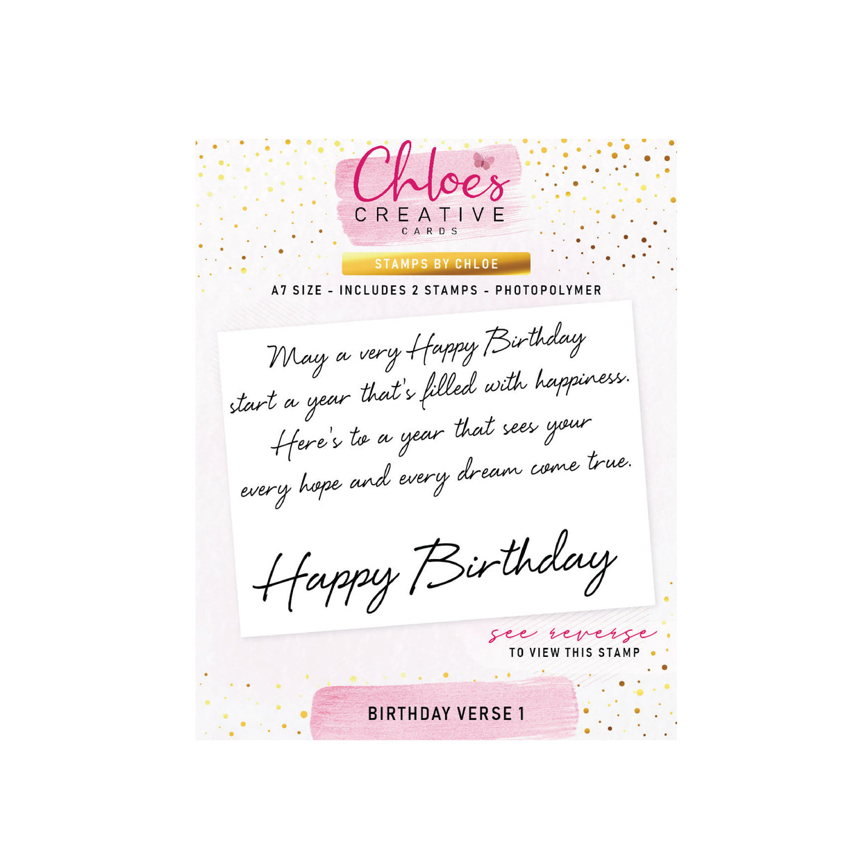 Chloe's Creative Cards Photopolymer Stamp Set (A7) - Birthday Verse 1