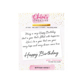 Chloe's Creative Cards Photopolymer Stamp Set (A7) - Birthday Verse 1