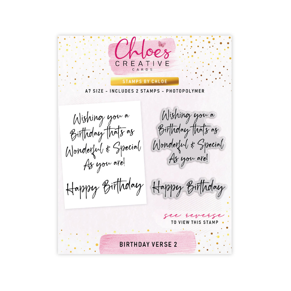 Chloe's Creative Cards Photopolymer Stamp Set (A7) - Birthday Verse 2