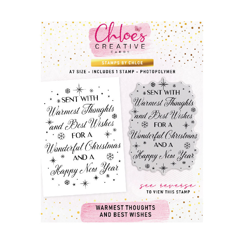 Chloe's Creative Cards Photopolymer Stamp Set (A7) - Warmest Thoughts and Best Wishes