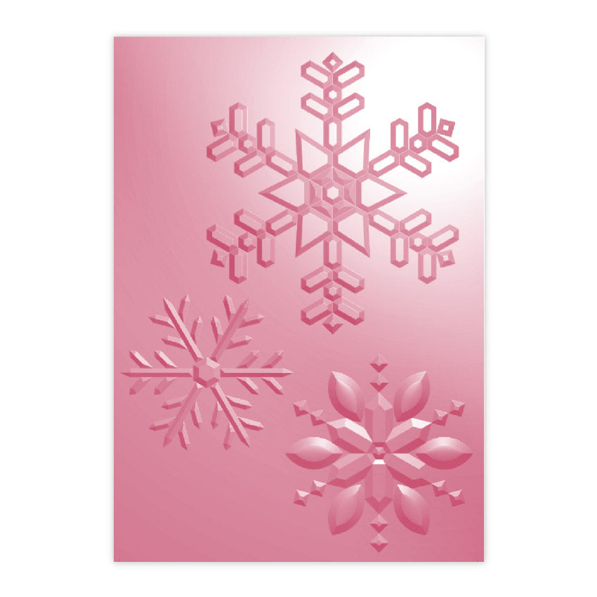 Chloe's Creative Cards 5x7 3D Embossing Folder & Metal Die Set - Crystal Snowflake