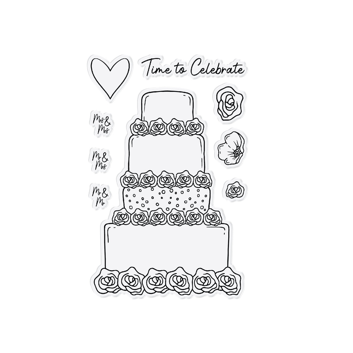 SAMPLE SALE - Wedding Cake - Stamp only