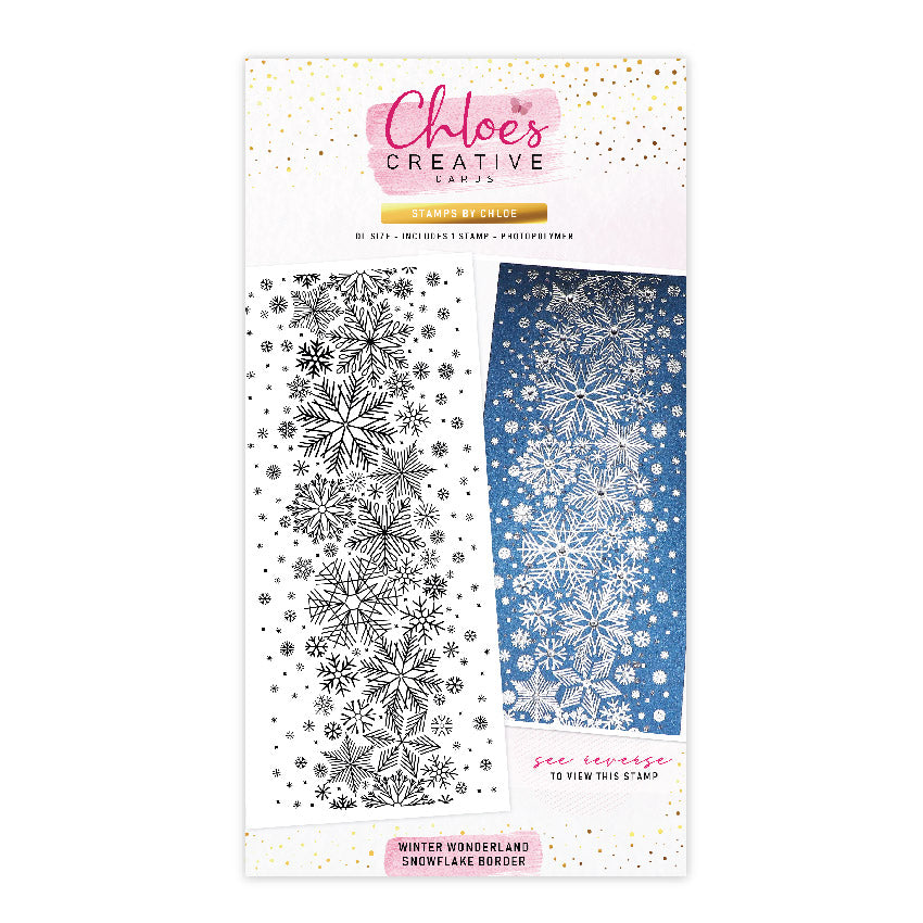 Chloe's Creative Cards Photopolymer Stamp Set (DL) - Winter Wonderland Snowflake Border