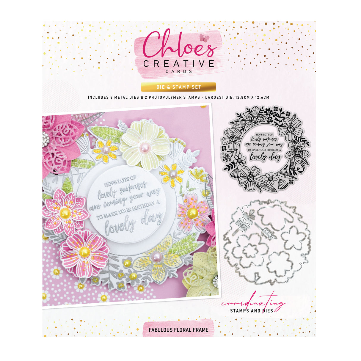 Chloes Creative Cards Die & Stamp Set - Fabulous Floral Frame