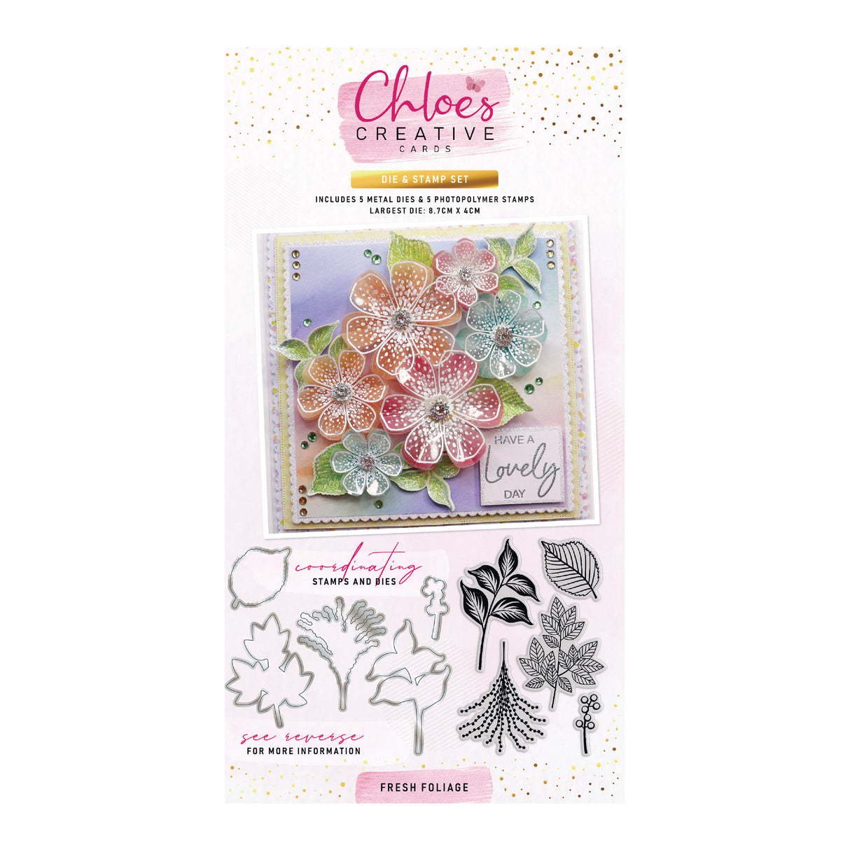 Chloe's Creative Cards Die & Stamp - Fresh Foliage