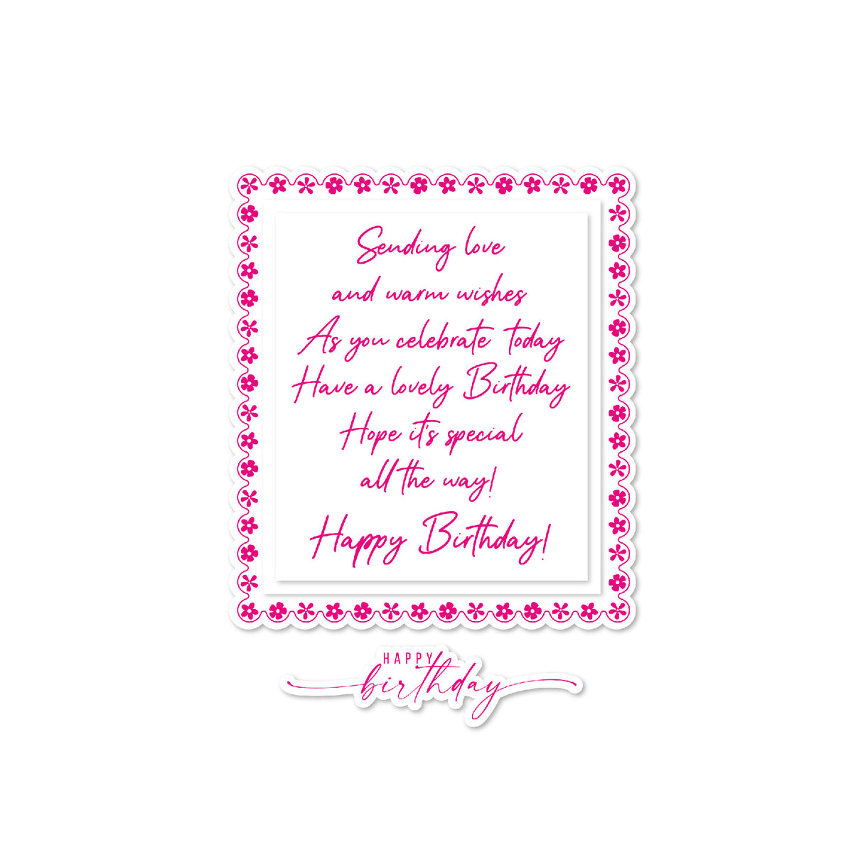 Chloes Creative Cards Die & Stamp Set - Birthday Verse & Sentiment