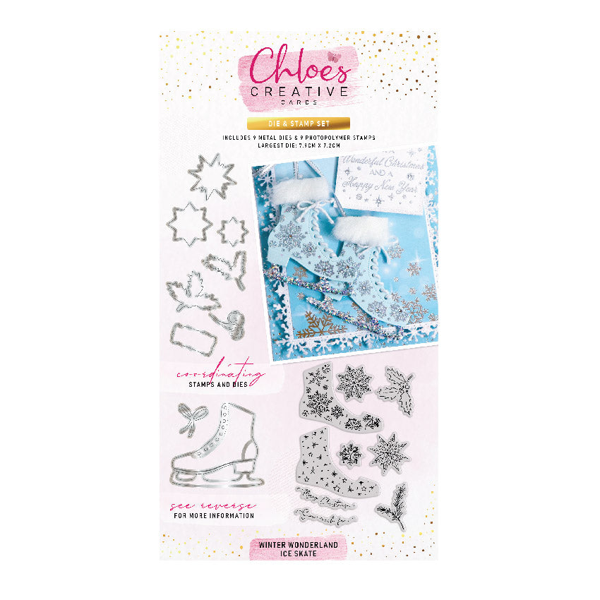 Chloe's Creative Cards Die & Stamp - Winter Wonderland Ice Skate