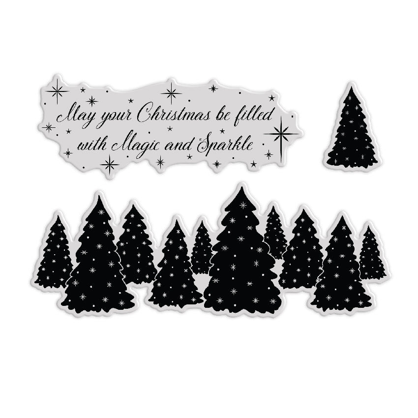 Chloe's Creative Cards Die & Stamp - Winter Wonderland Tree Border