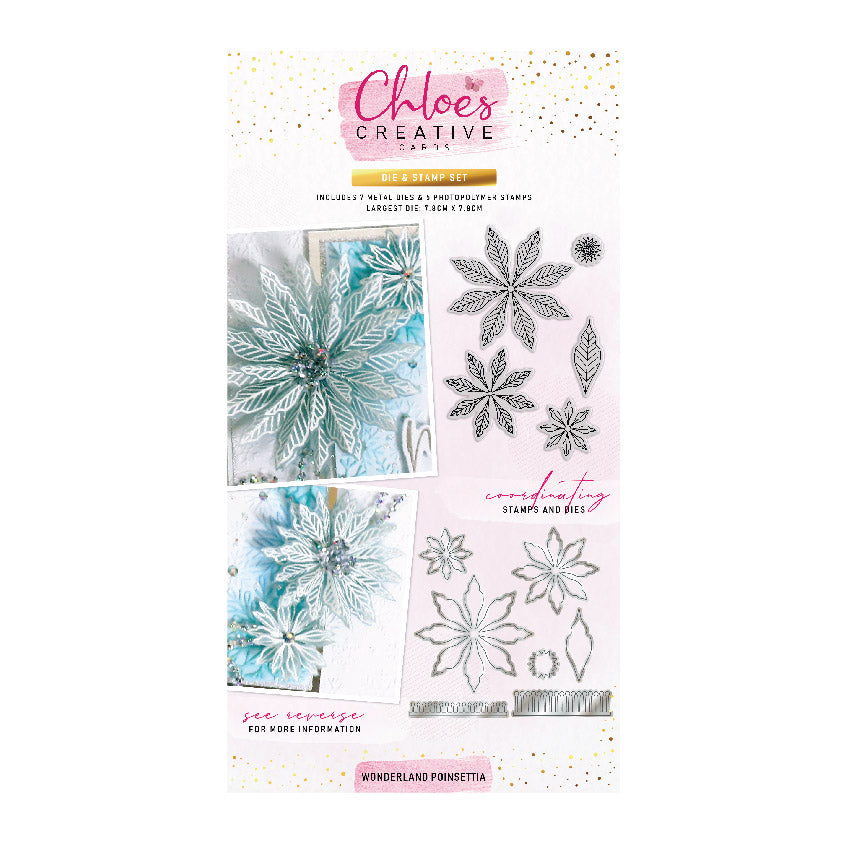 Chloe's Creative Cards Die & Stamp - Wonderland Poinsettia