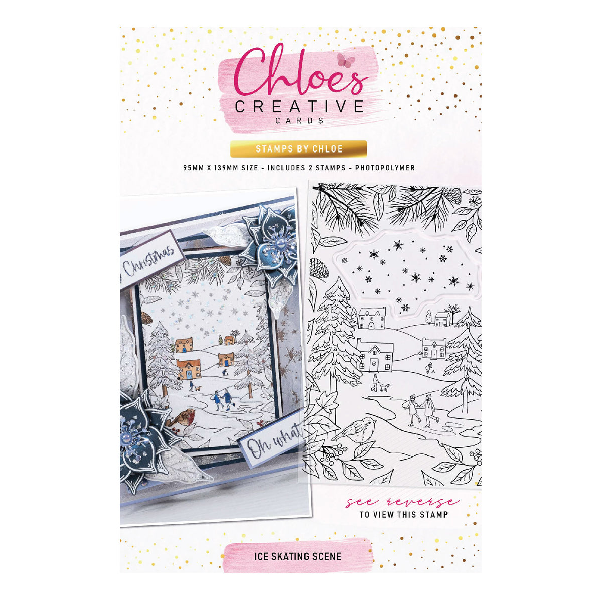 Chloes Creative Cards Photopolymer Stamp Set (A6) – Ice Skating Scene