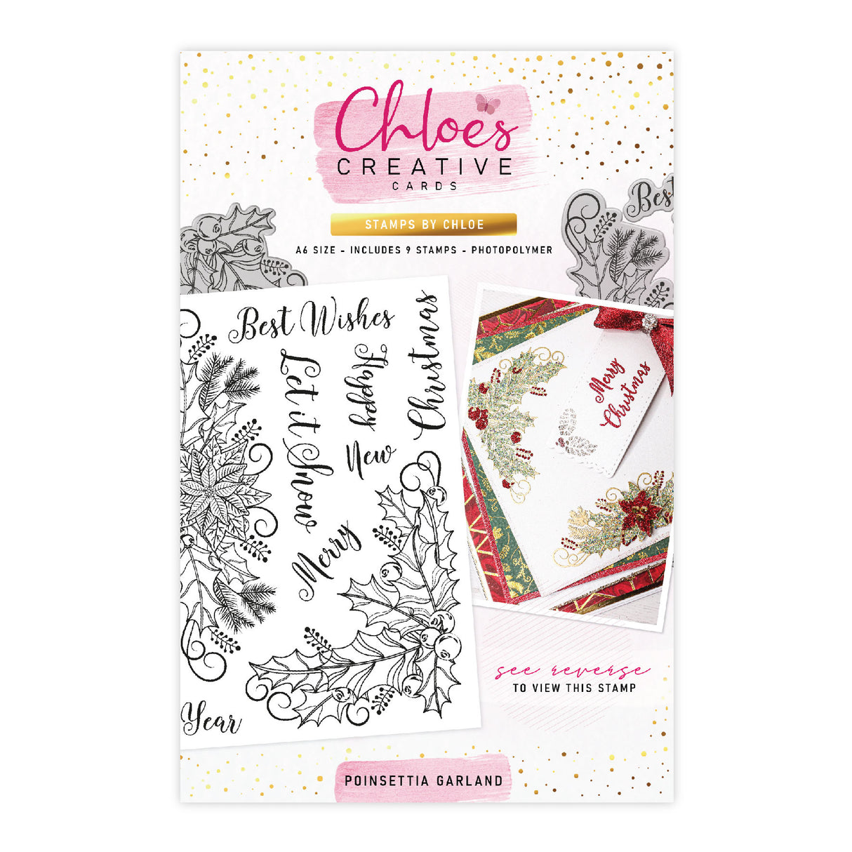 Chloes Creative Cards Photopolymer Stamp Set (A6) - Poinsettia Garland
