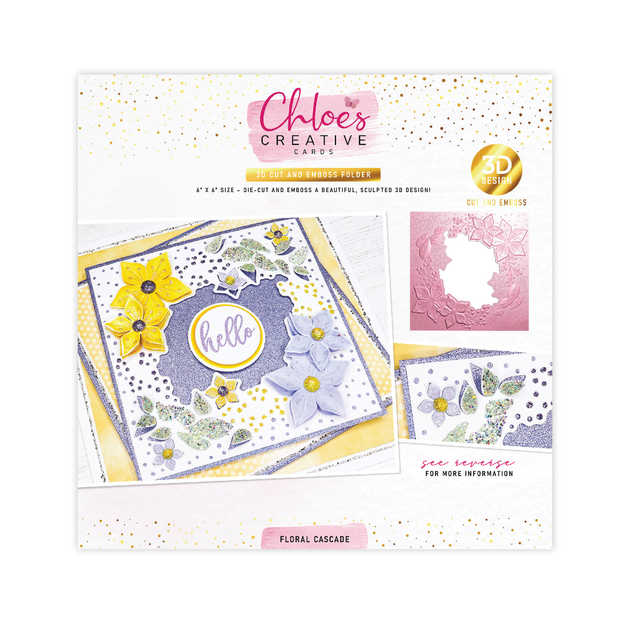 Chloes Creative Cards 6x6 3D Cut and Emboss Folder - Floral Cascade