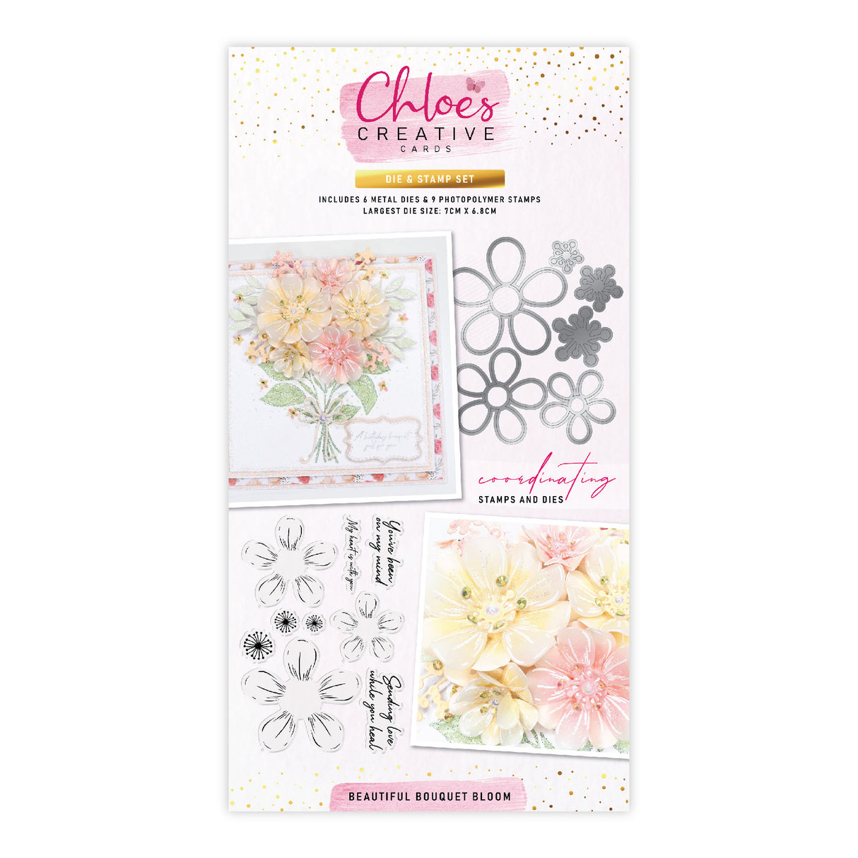 Chloes Creative Cards Die & Stamp Set - Beautiful Bouquet Bloom