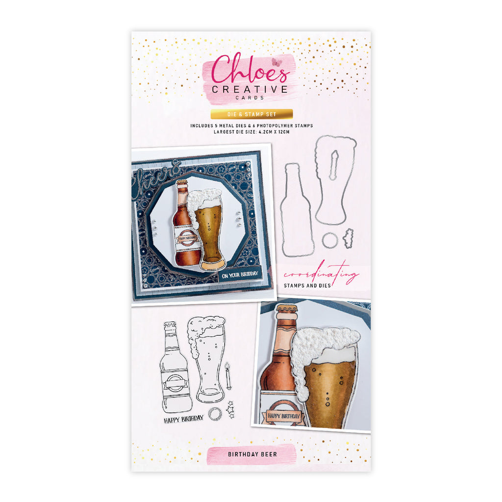 Chloes Creative Cards Die Stamp Set Birthday Beer