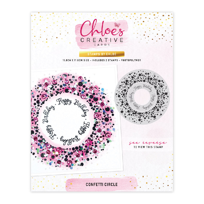 Chloes Creative Cards Photopolymer Stamp (Square) - Confetti Circle