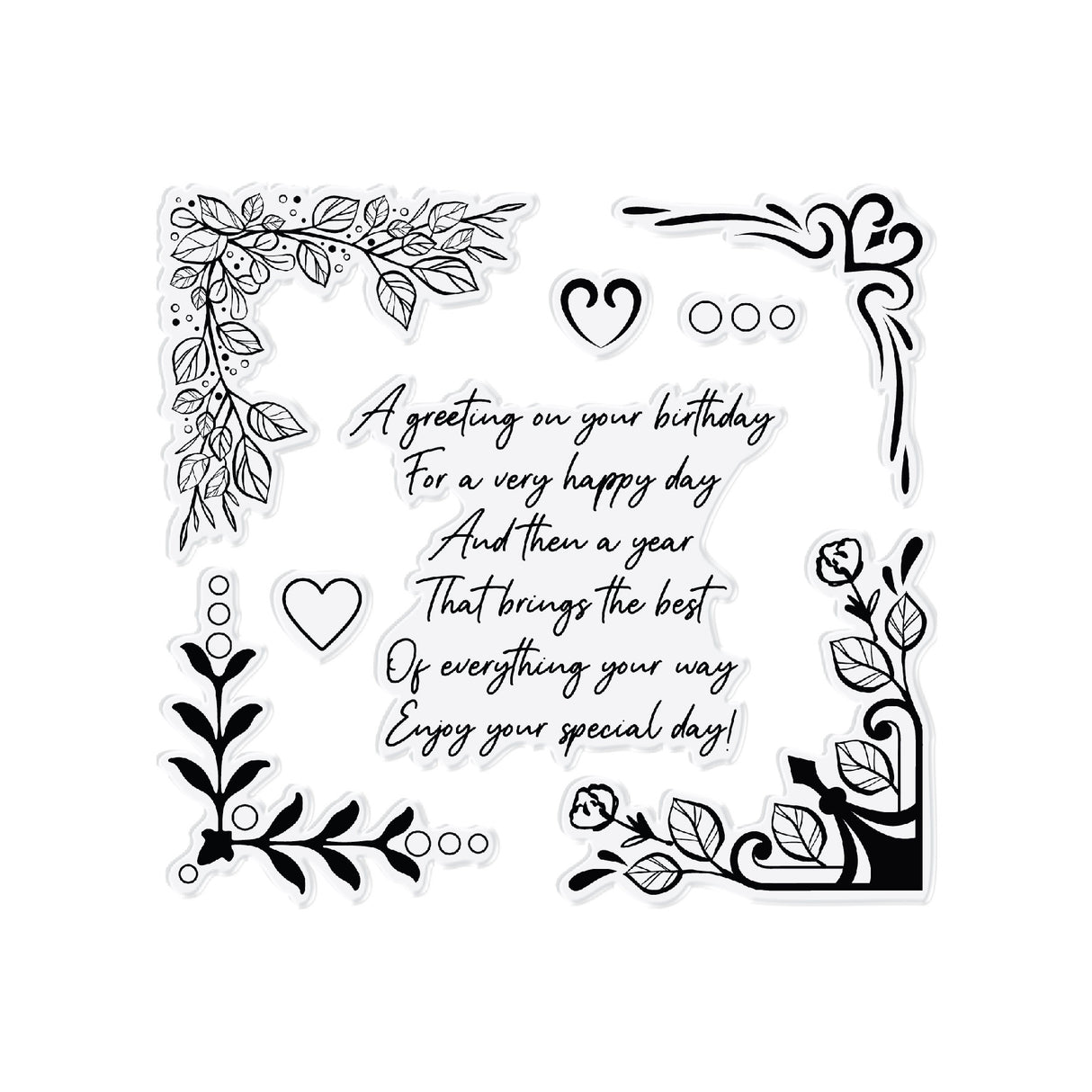 Chloes Creative Cards Photopolymer Stamp Set (Square) - Happy Birthday Frame