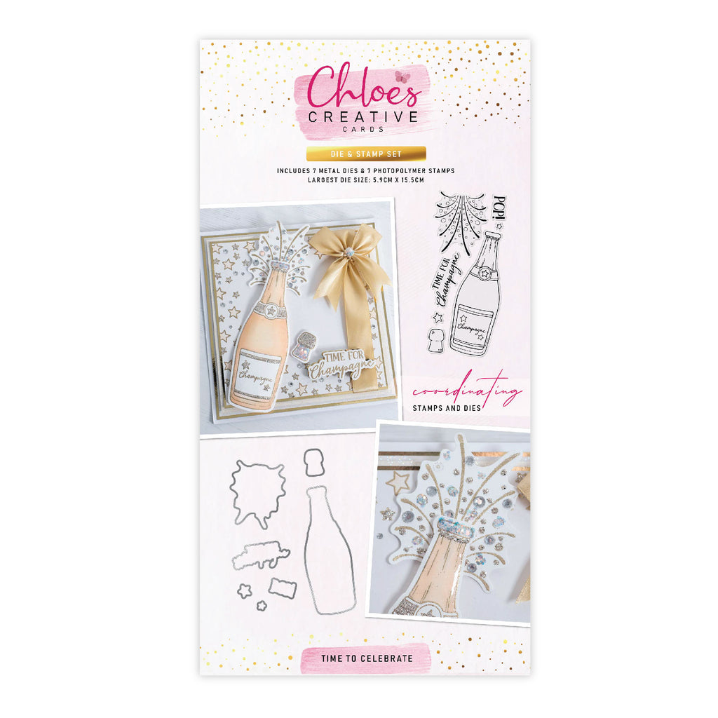 Chloes Creative Cards Die Stamp Set Time to Celebrate