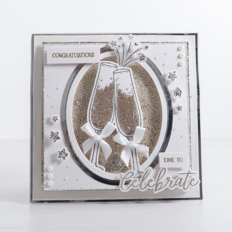 Chloes Creative Cards Die & Stamp Set - Champagne Glasses