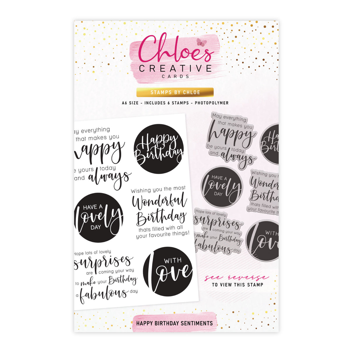 Chloes Creative Cards Photopolymer Stamp Set (A6) -  Happy Birthday Sentiments