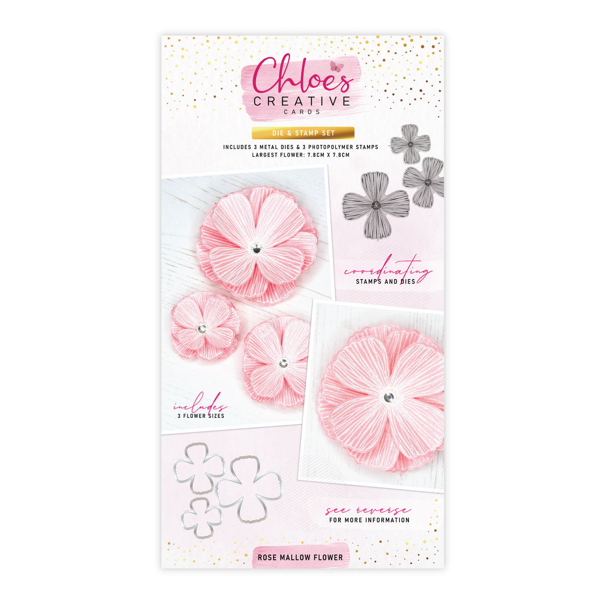 Chloes Creative Cards Die & Stamp Set - Rose Mallow