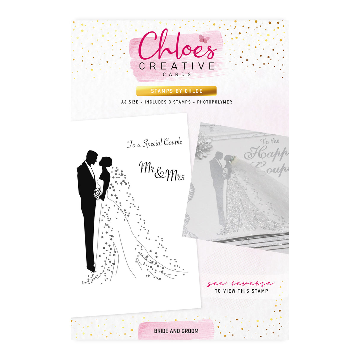Chloes Creative Cards Photopolymer Stamp Set (A6) - Bride and Groom